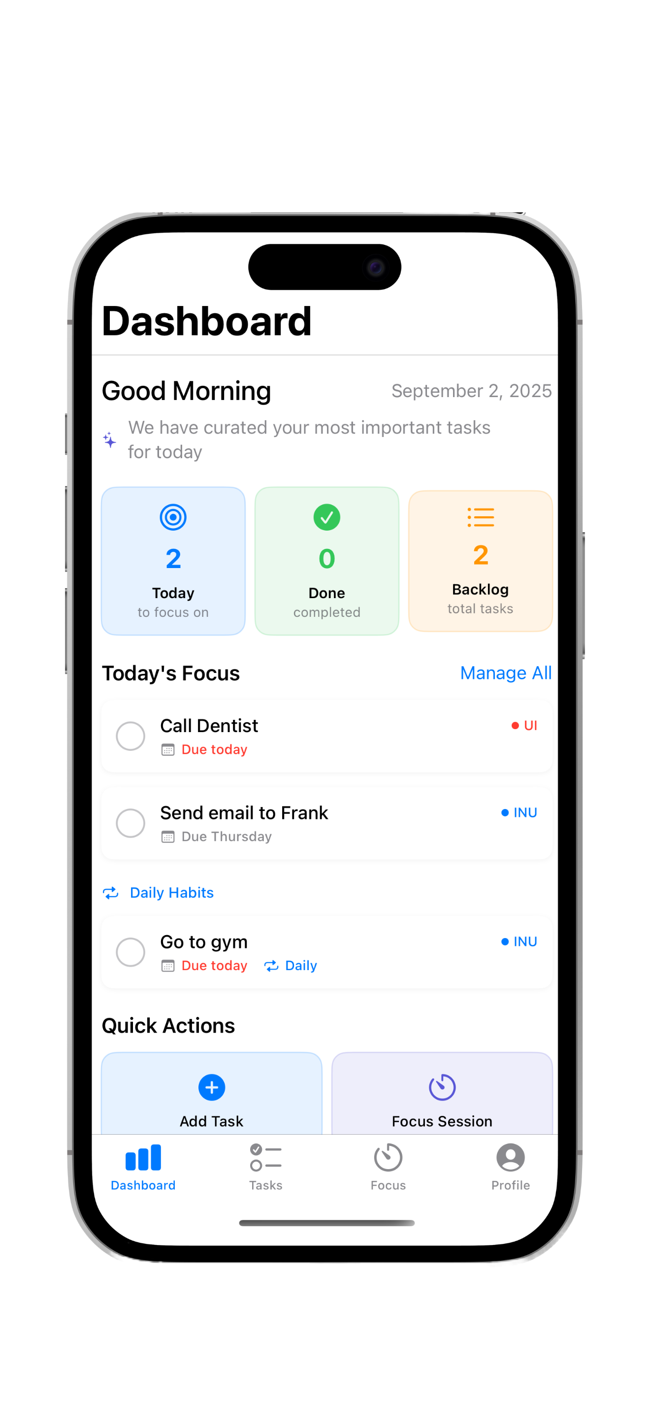 Daily Reset App Screenshot